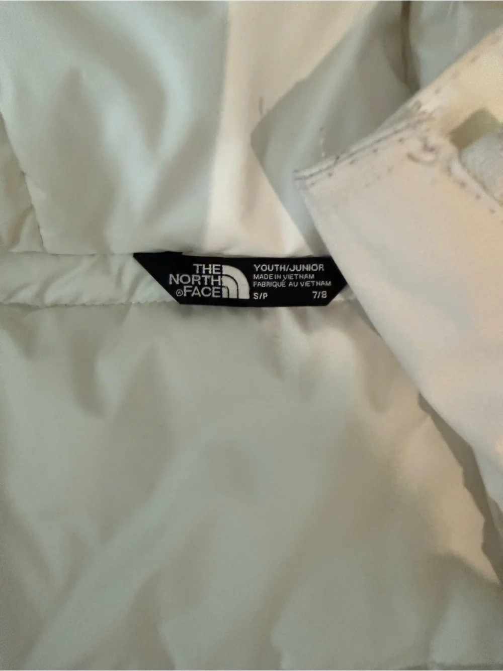 The North Face Kids White & Black Patterned Hooded Jacket